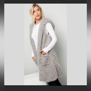 Ashley By 26 International Plush Charcoal Vest
